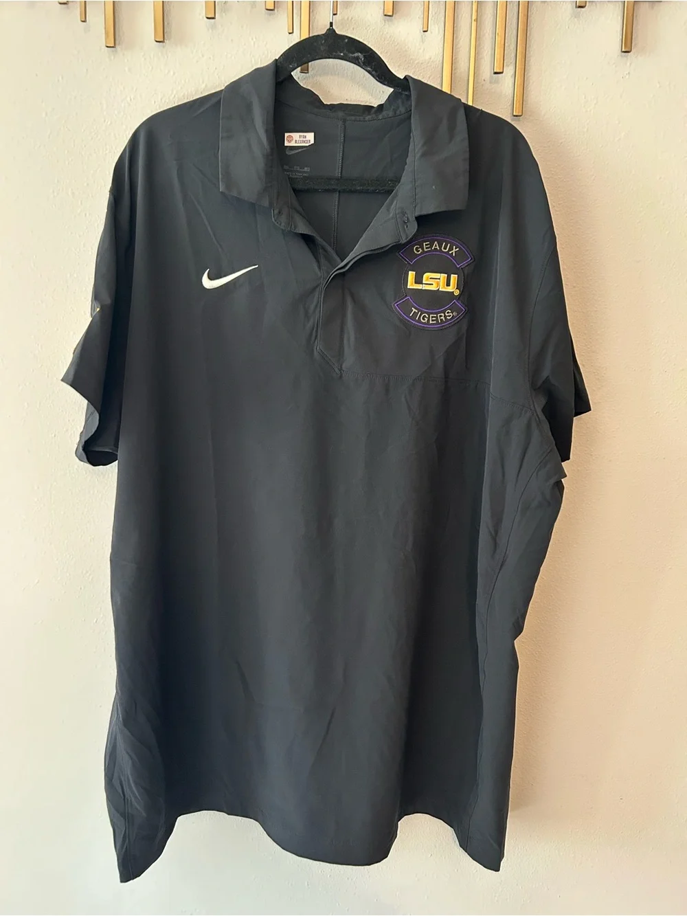 Nike Black LSU Tigers Polo with Embroidered Patch